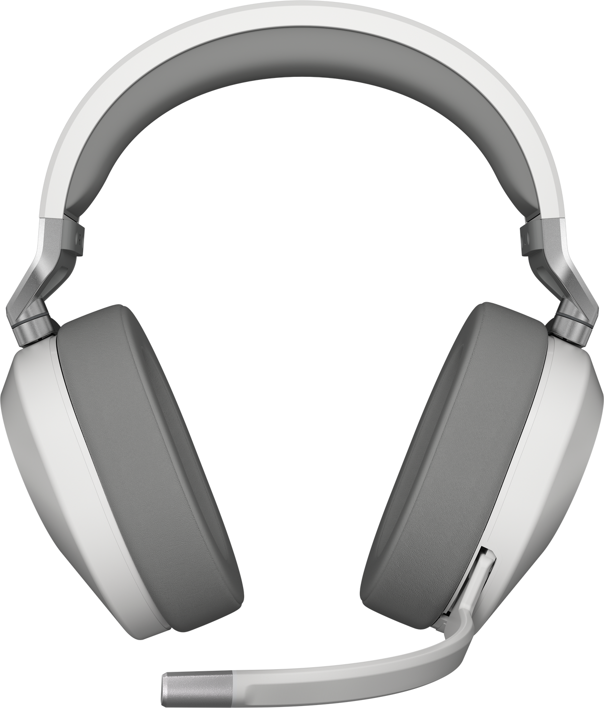 Białe i szare słuchawki, konstrukcja nauszna.