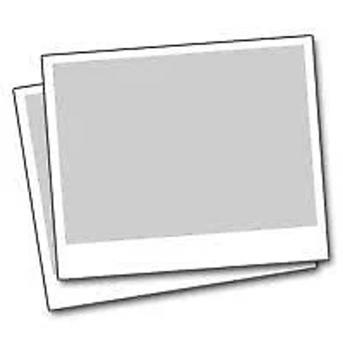 Una pila de dos fotos en blanco con bordes blancos. Las fotos se superponen ligeramente.