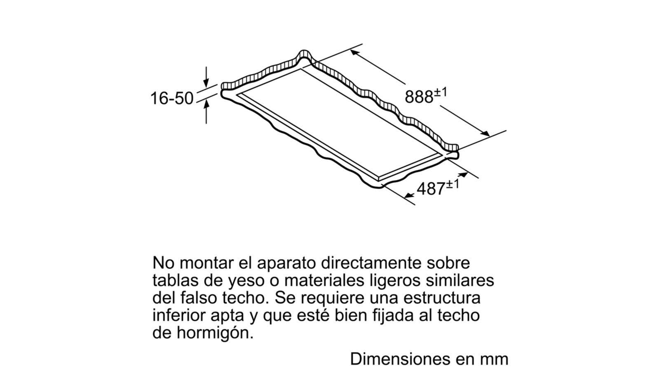 Diagramma con dimensioni in mm. Forma rettangolare con misurazioni delle dimensioni.