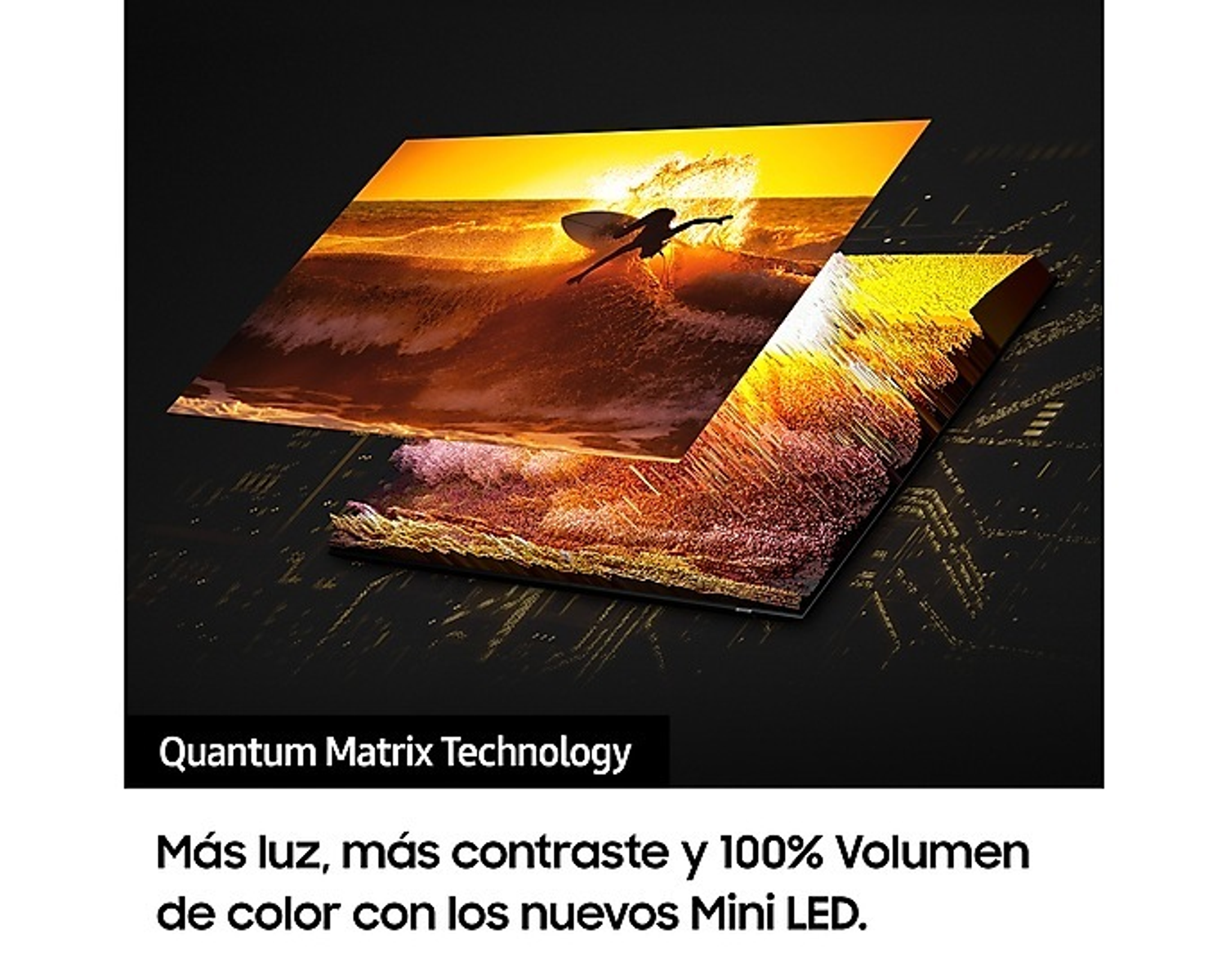 Imagen que muestra una toma del producto. Es una pantalla de TV con una imagen de playa.
