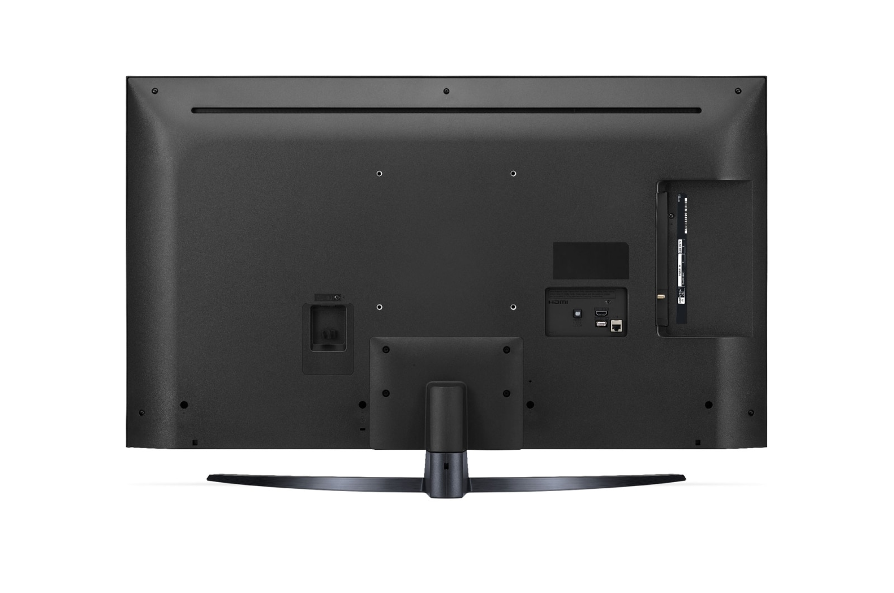 Zwarte Audio Pro subwoofer met diverse ingangspoorten aan de achterkant.