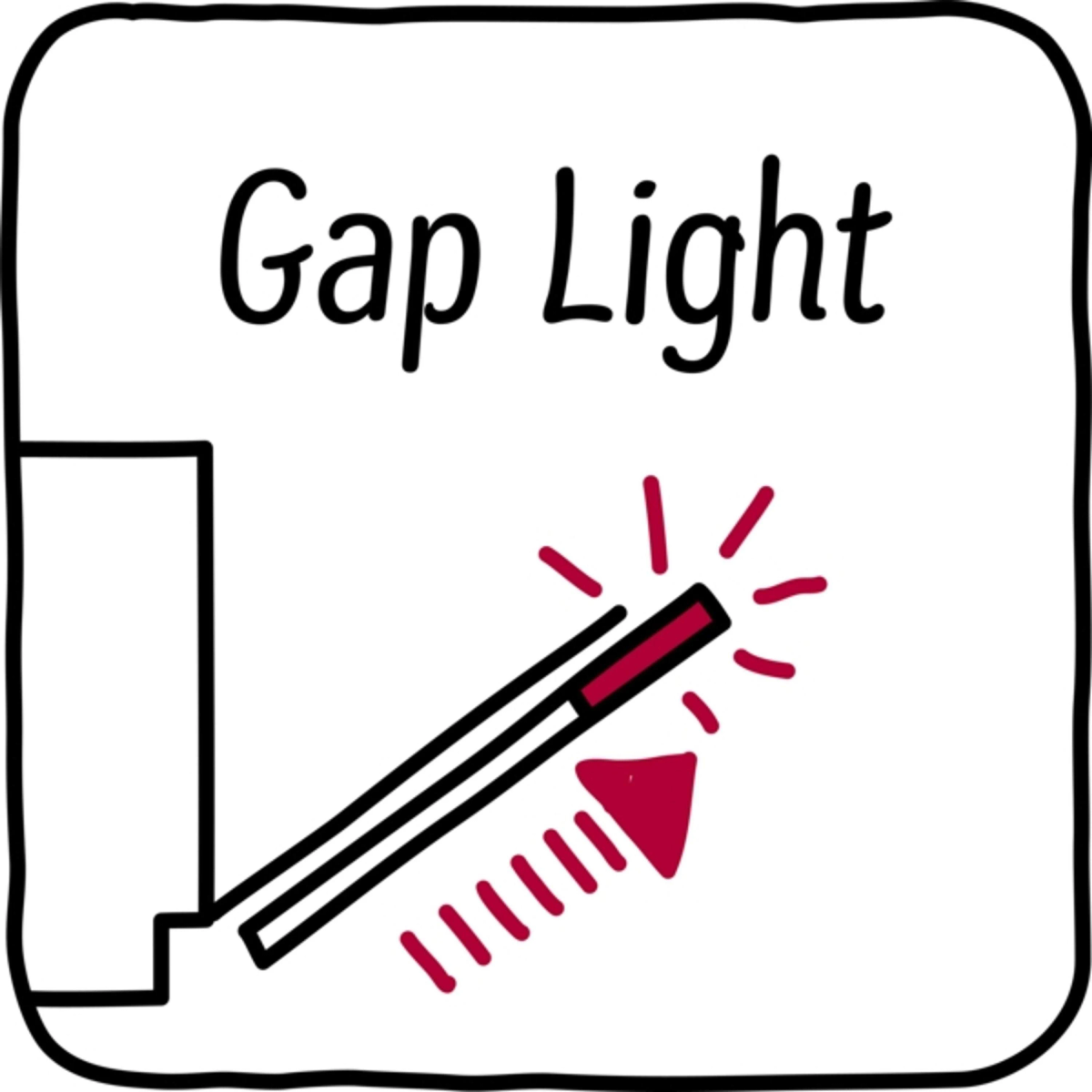 Illustration: gap light indicator. Red bar showing energy level, arrow.