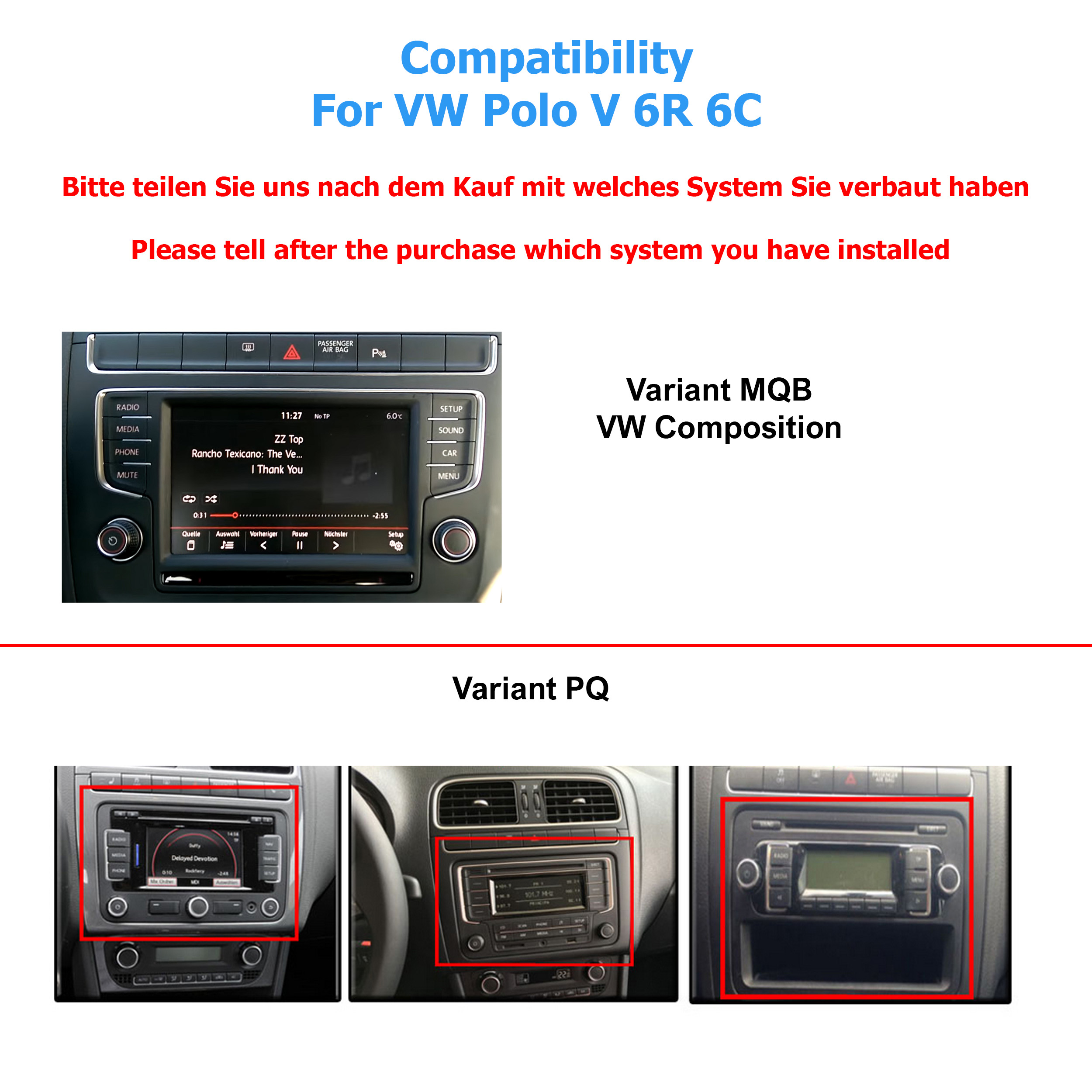 Autoradio-Bildschirme mit Text und Diagrammen, die verschiedene Systeme zeigen.
