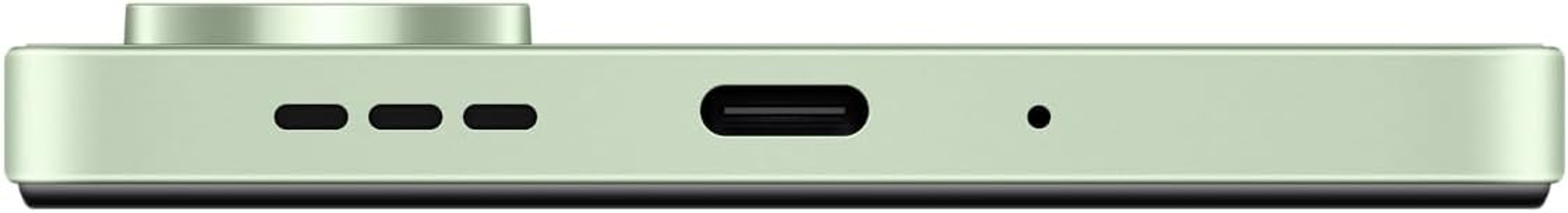 Widok z boku jasnozielonego urządzenia z obiektywem i wieloma portami.