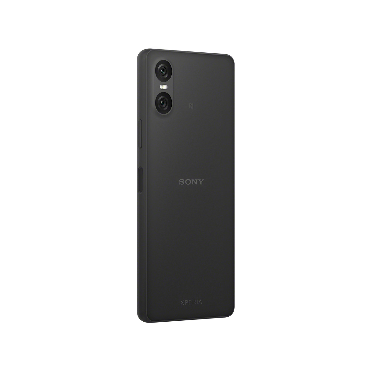 Tył czarnego smartfona Sony Xperia, z logo Sony i Xperia oraz podwójnym aparatem.
