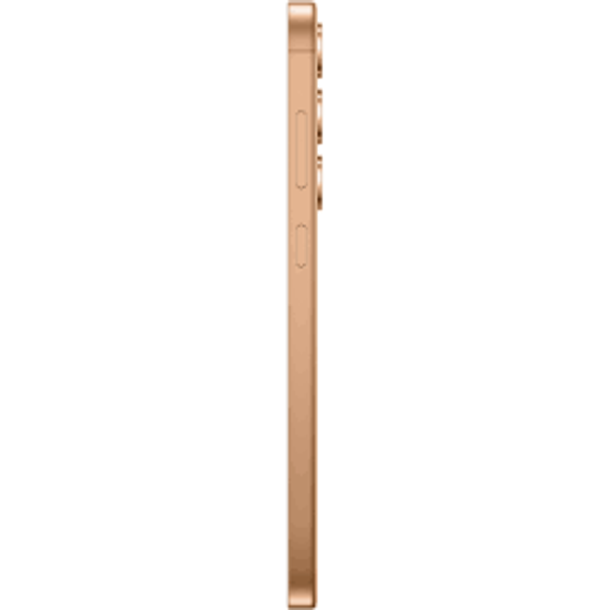 Side view of a gold phone.