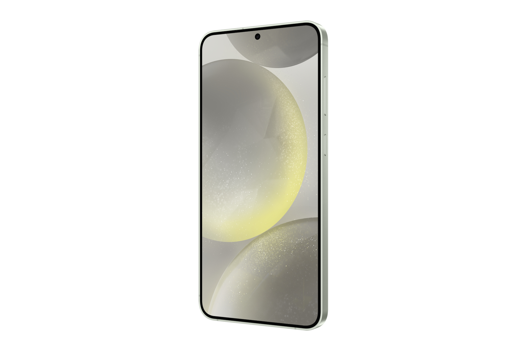 Ekran telefonu pod kątem. Abstraktowe tło, okrągłe kształty. Nowoczesny design.