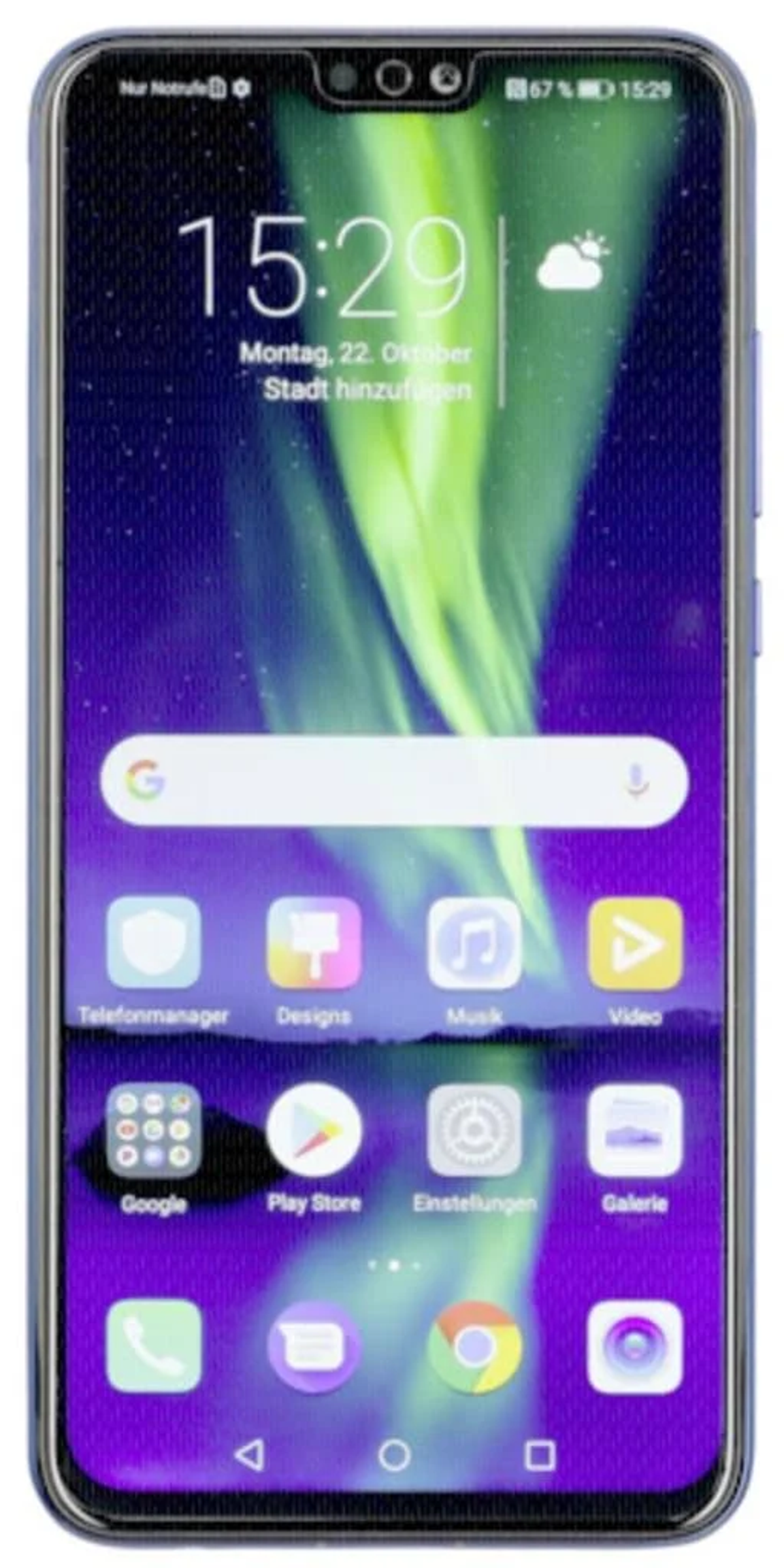 Un teléfono inteligente que muestra una pantalla de inicio con iconos de aplicaciones.