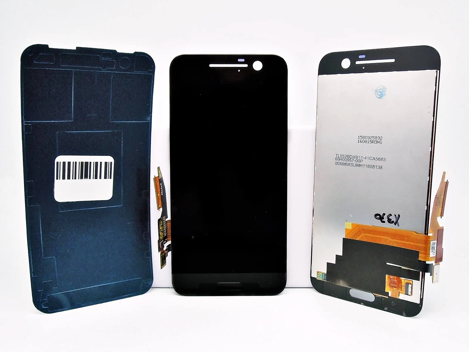 Drei Smartphone-Komponenten: Rückseite, Bildschirm und Display.