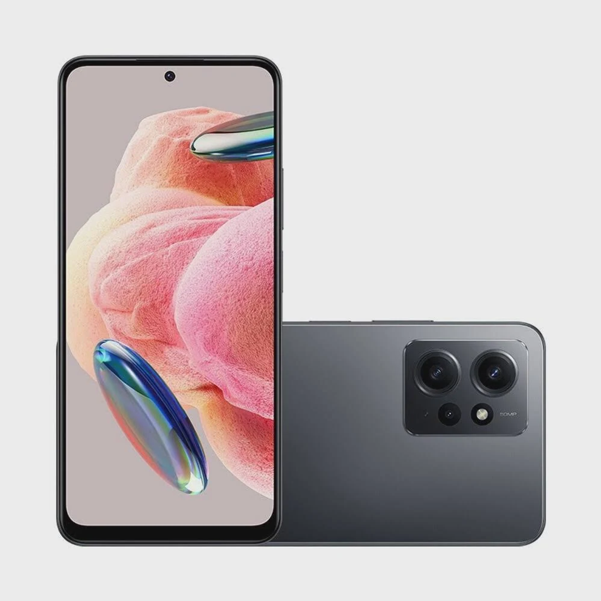 Telefon pokazujący swój ekran, z tyłem.