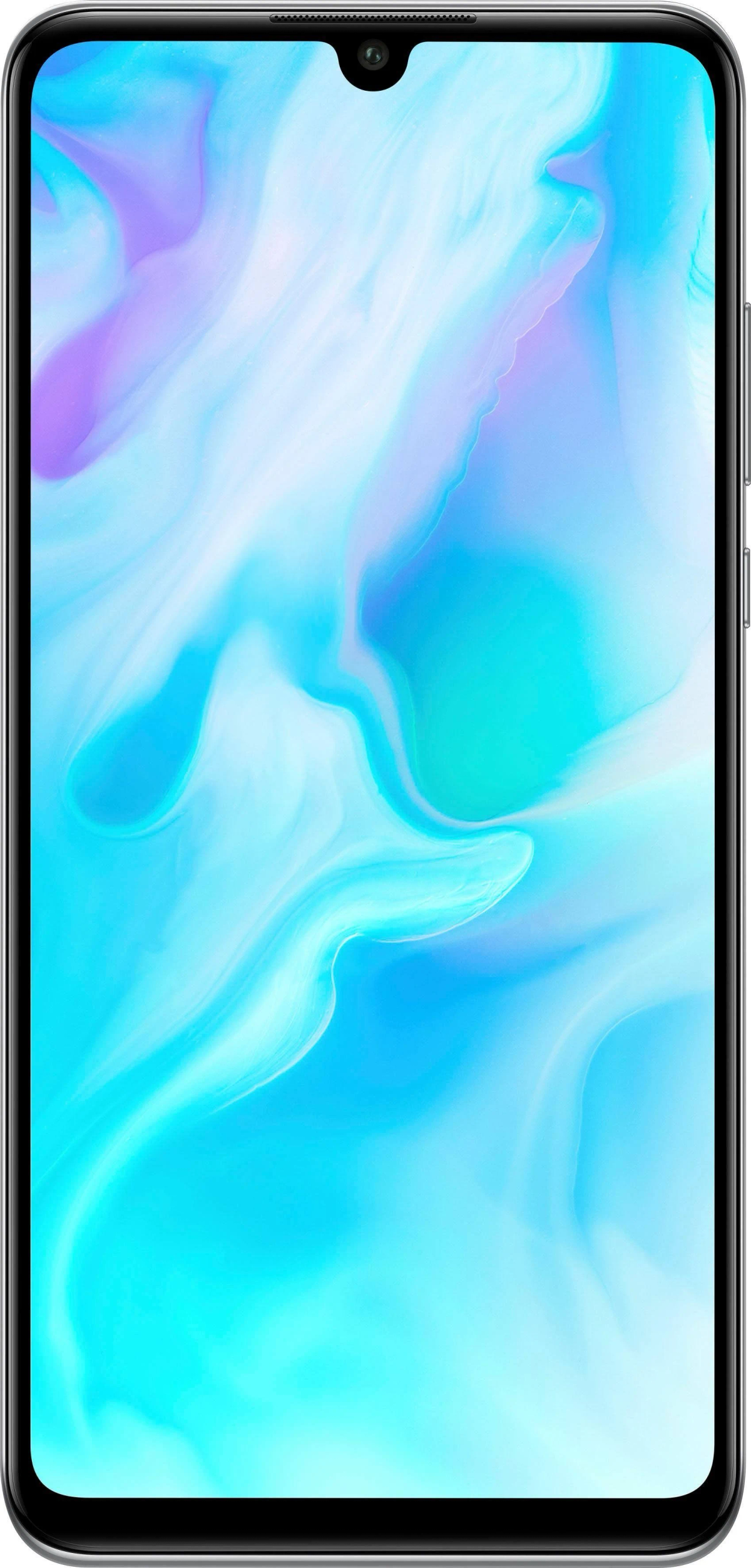 Smartphone mit farbenfrohem, wirbelndem Hintergrund auf dem Bildschirm.