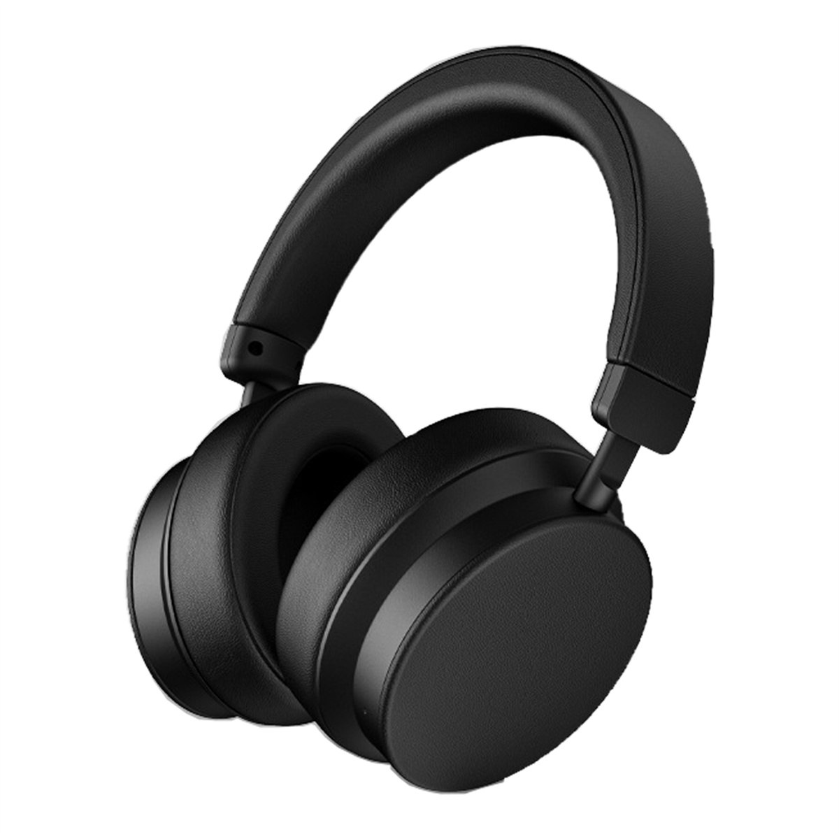 Schwarze Over-Ear-Kopfhörer auf weißem Hintergrund.