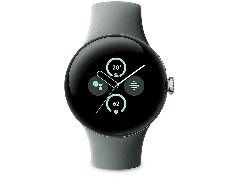 GOOGLE PIXEL WATCH 2 WIFI GOLD CASE AND HAZEL BAND Smartwatch Aluminium Fluorelastomer, 130–175 mm, 165–210 mm, Champagne Gold/Hazel