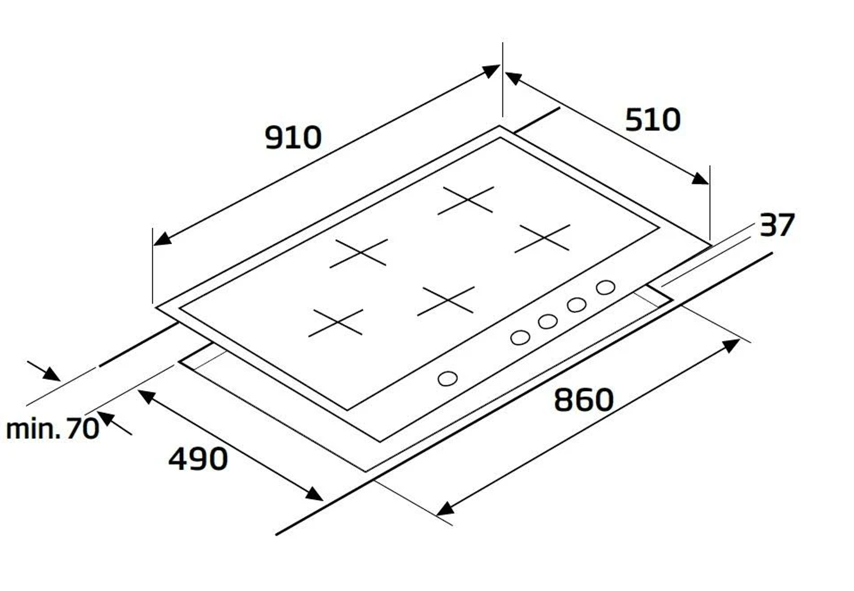 Płyty kuchenne BEKO HIML 95225 SXE Stal nierdzewna