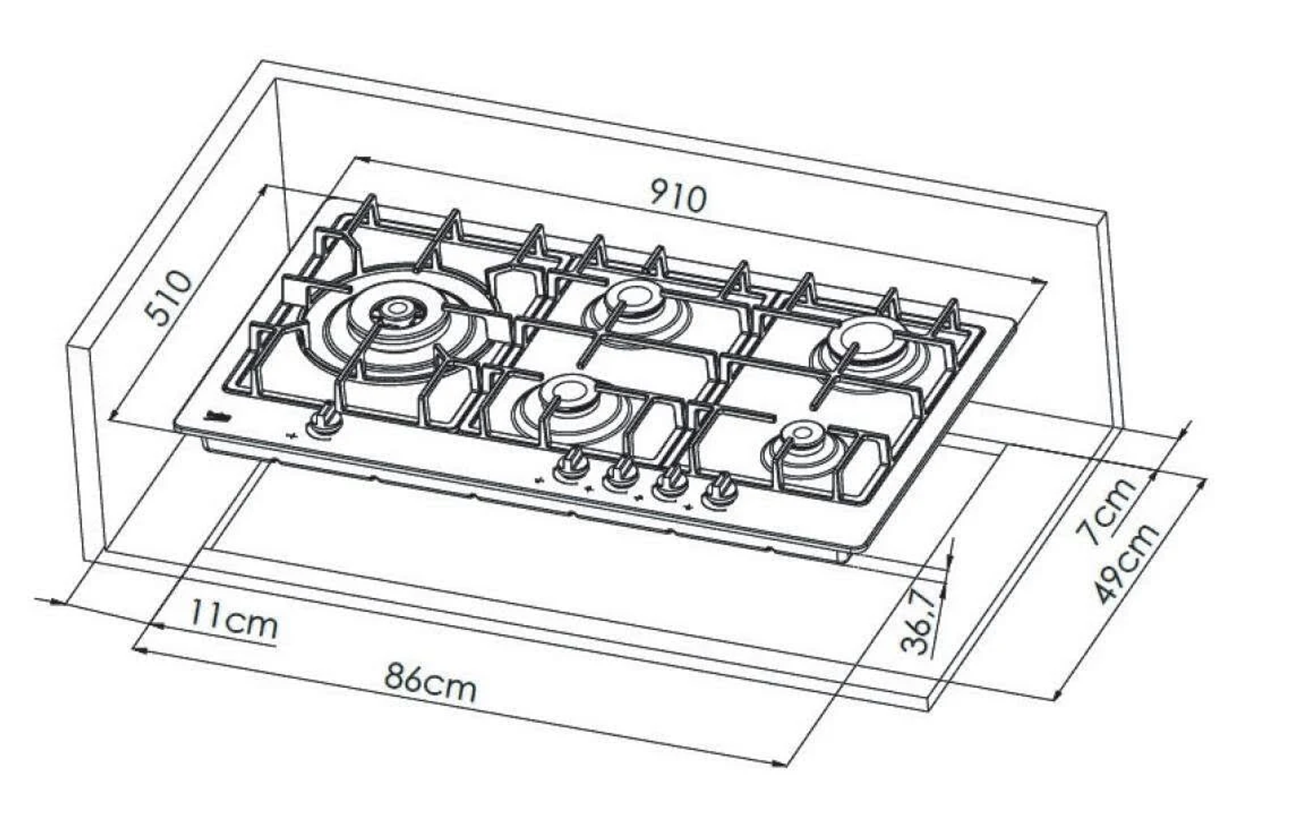 Płyty kuchenne BEKO HIML 95225 SXE Stal nierdzewna