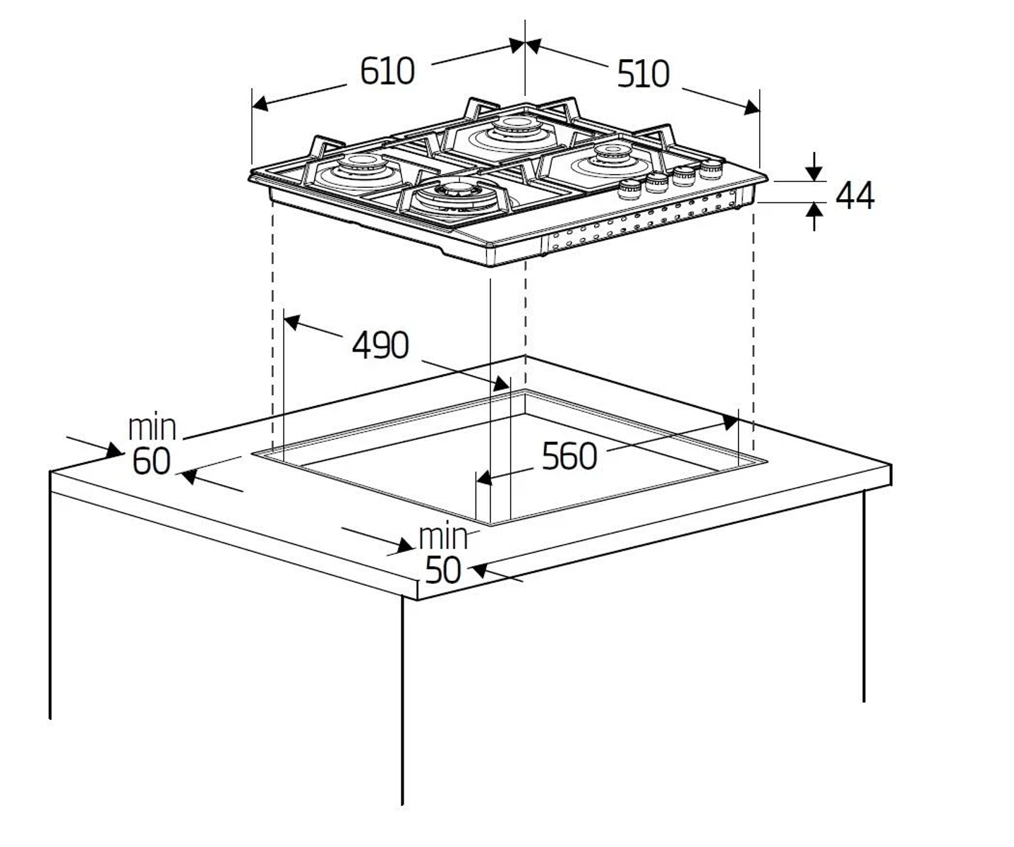Płyty kuchenne BEKO HIGG641C3SX Stal nierdzewna