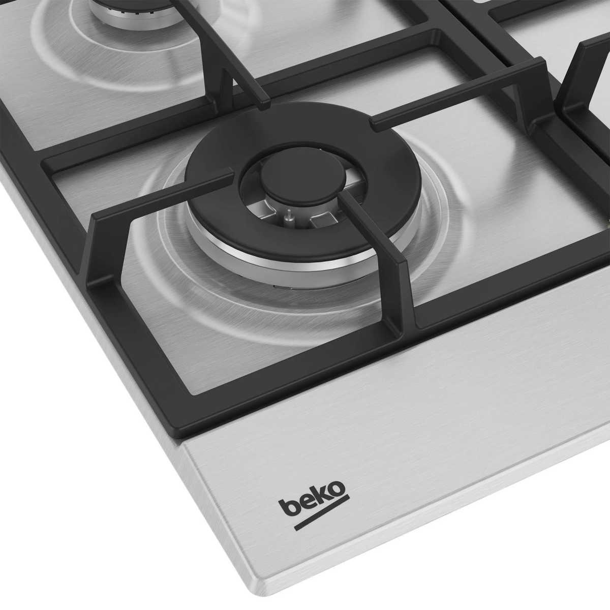 Placa de gas - BEKO HIAW64225SXE, 4 zona(s) zonas, 580 mm, Acero inoxidable