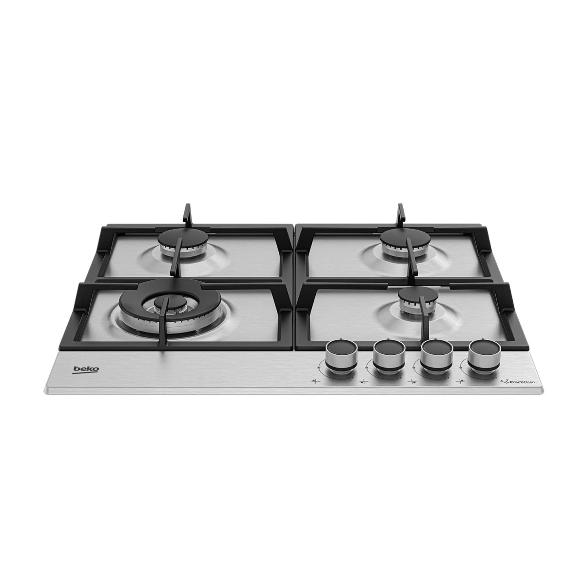 Placa de gas - BEKO HIAW64225SXE, 4 zona(s) zonas, 580 mm, Acero inoxidable