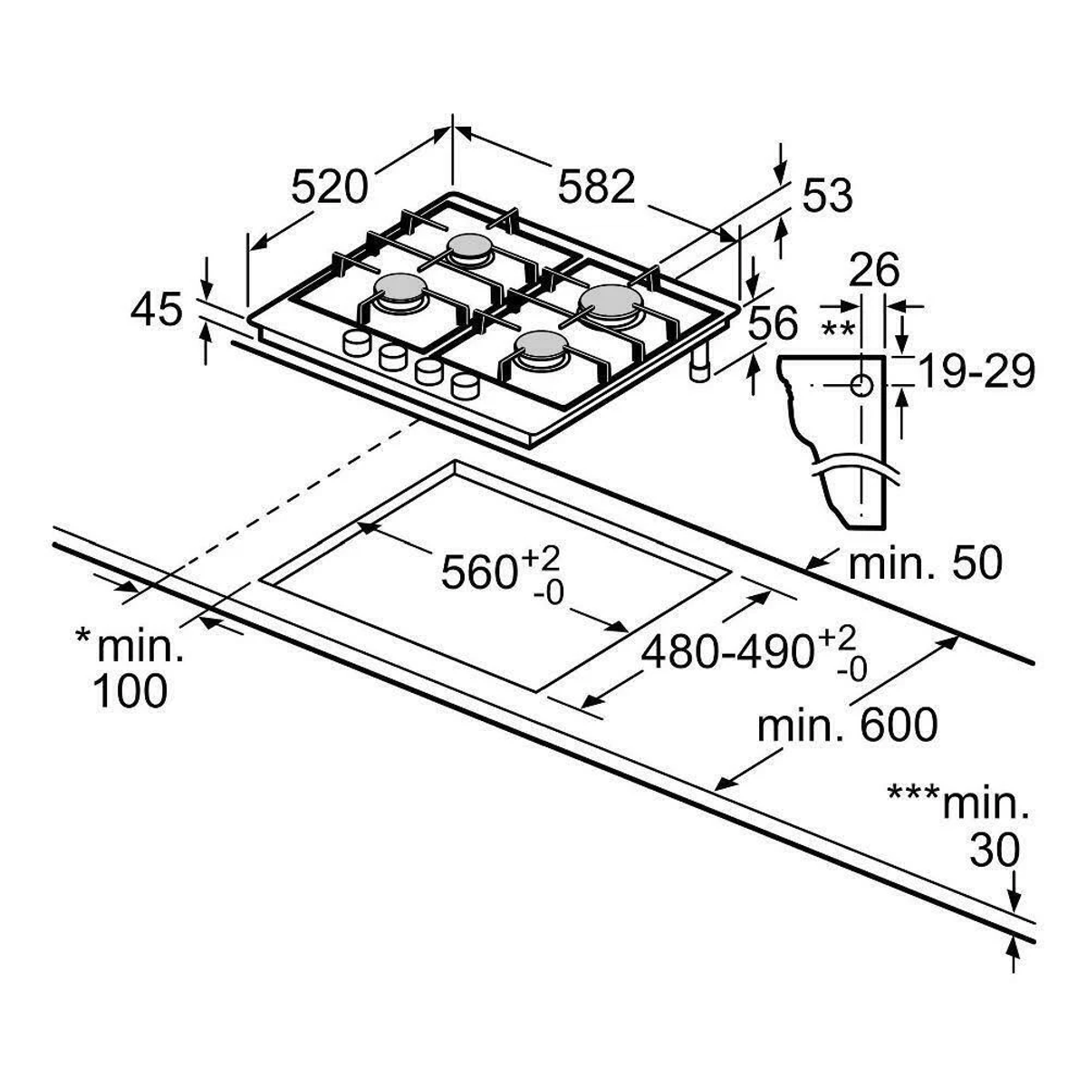 Płyty kuchenne BOSCH Serie 4 PGP6B5B85 Stal nierdzewna
