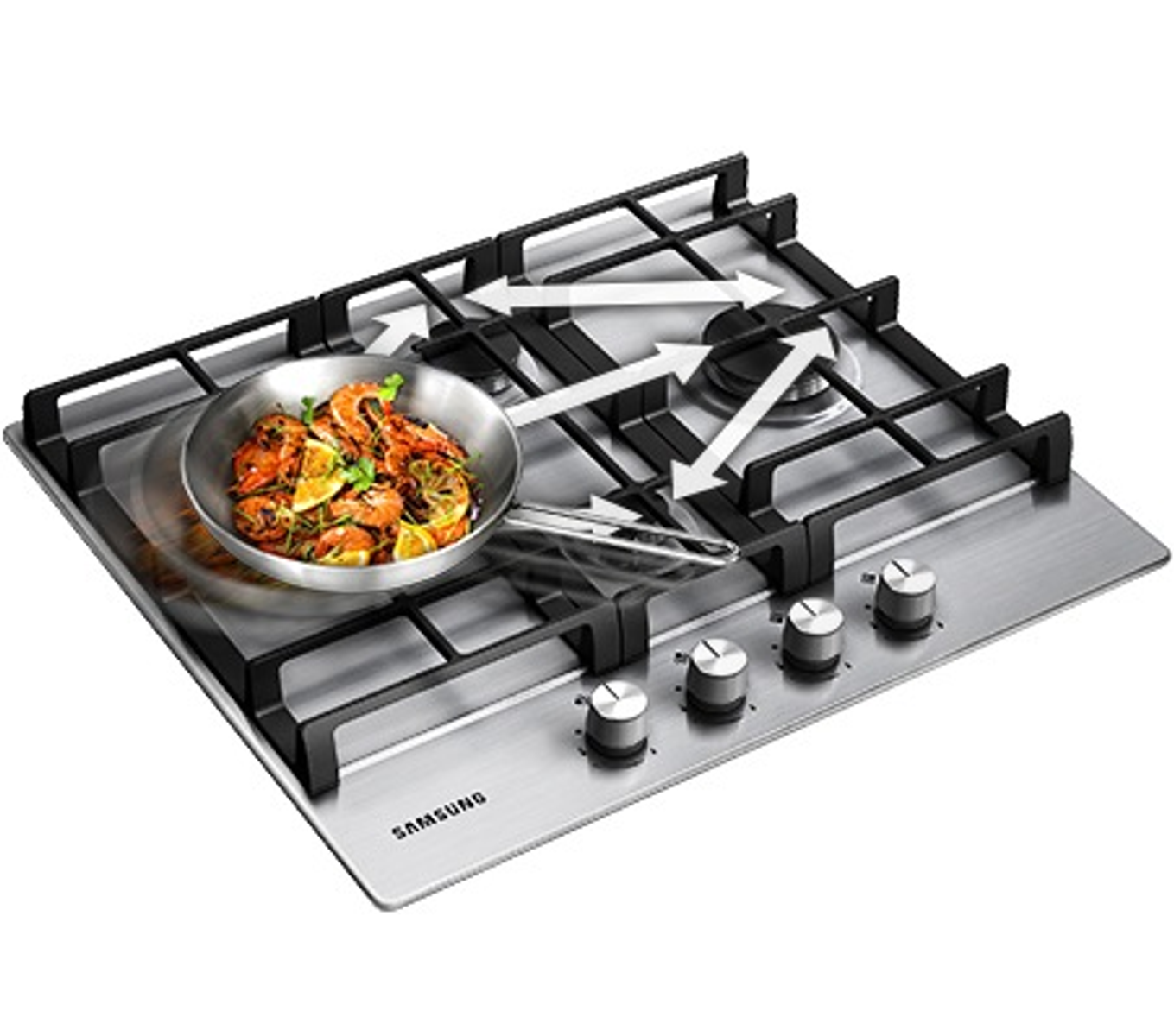 Płyty kuchenne SAMSUNG NA64H3031BS Czarny, Stal nierdzewna
