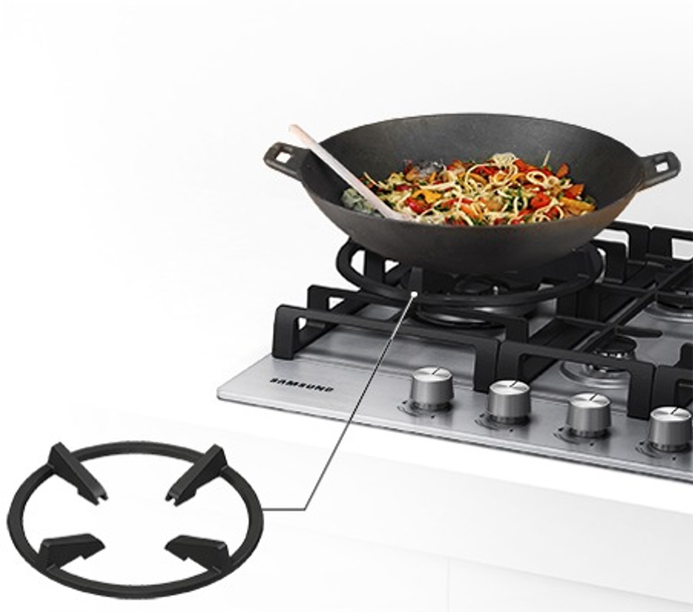 Płyty kuchenne SAMSUNG NA64H3031BS Czarny, Stal nierdzewna