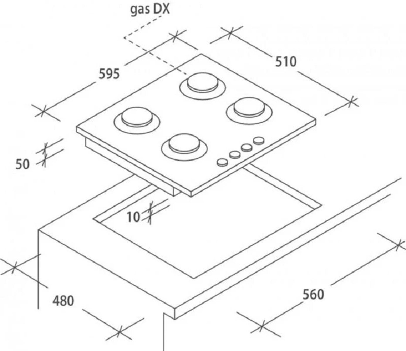 Rysunek techniczny płyty grzewczej, pokazujący wymiary i szczegóły instalacji.