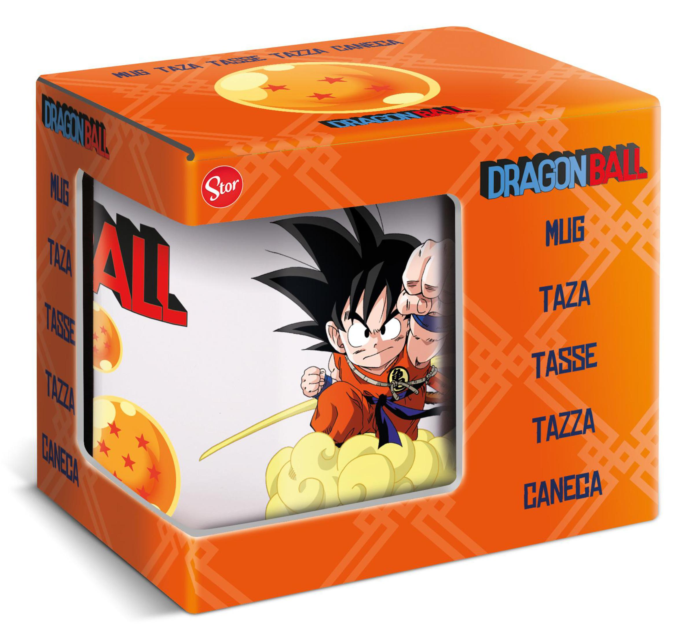 Dragon Ball-Tasse in einer Box, mit einem Charakterbild.