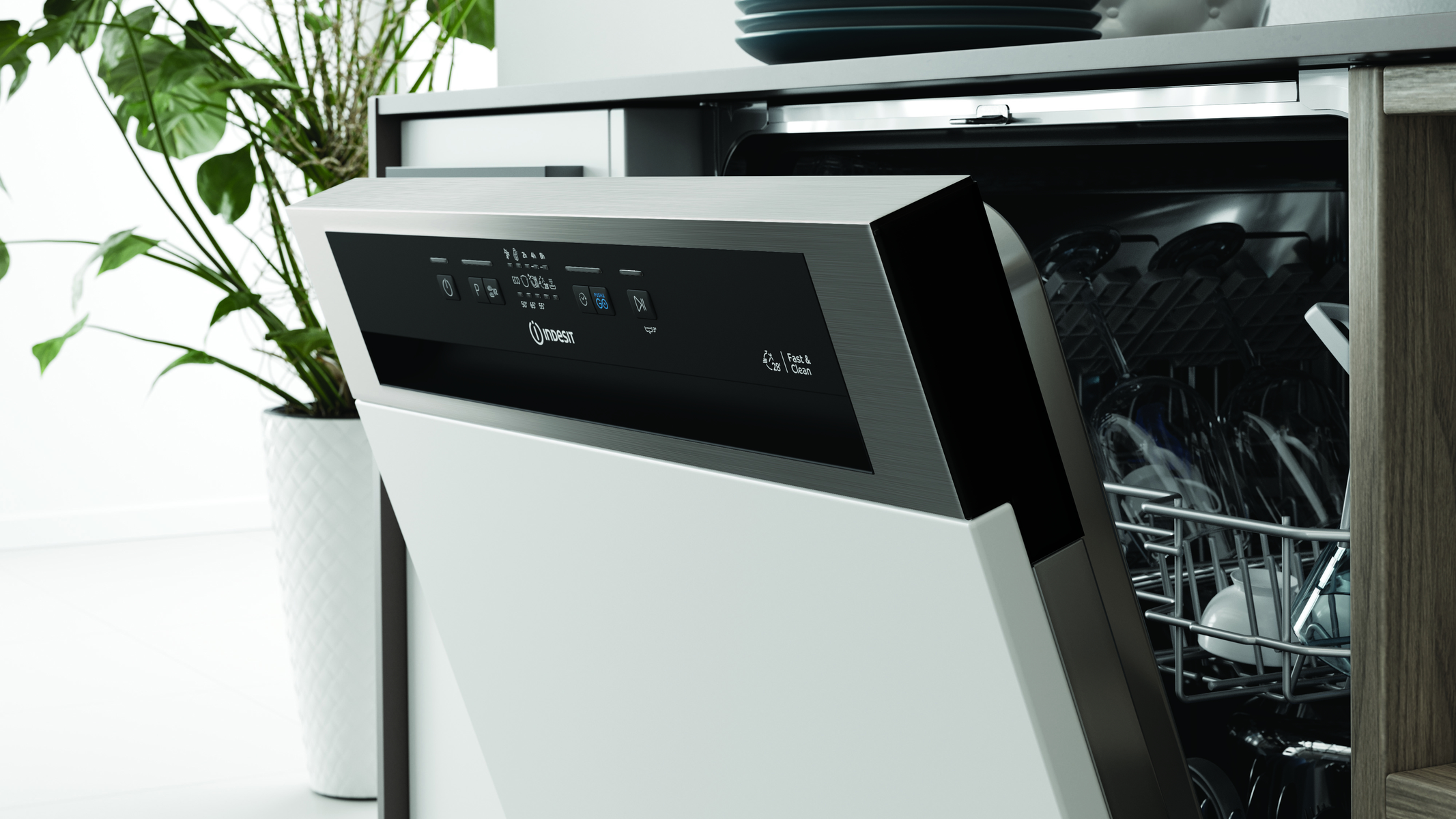 INDESIT I3B L634 X  Half geïntegreerd  Vaatwasser   - 44 dB(A)  - 598 mm