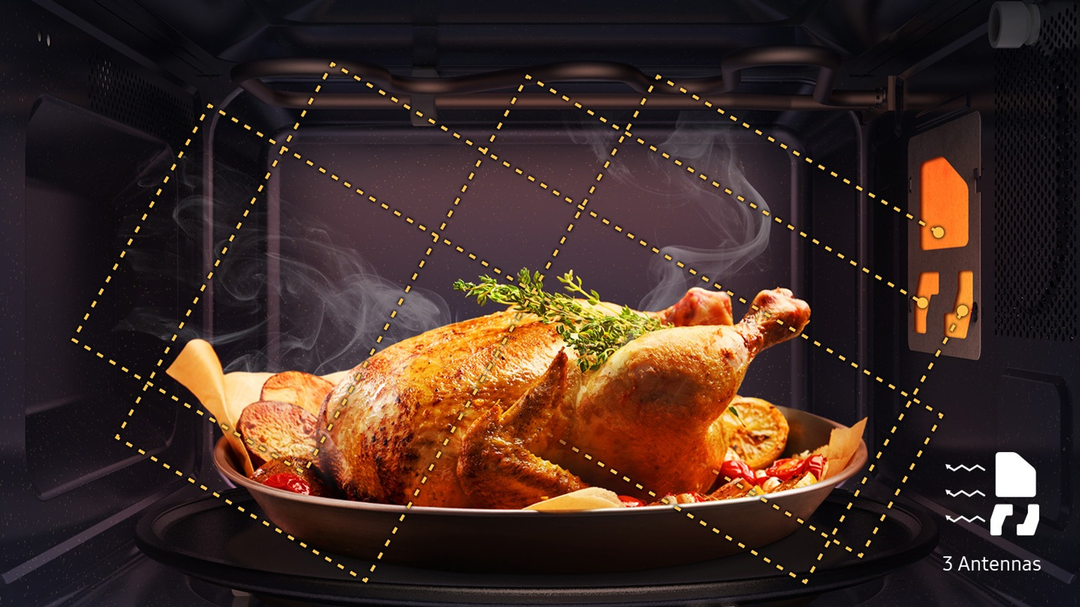 Czarna kuchenka mikrofalowa o eleganckim wyglądzie.