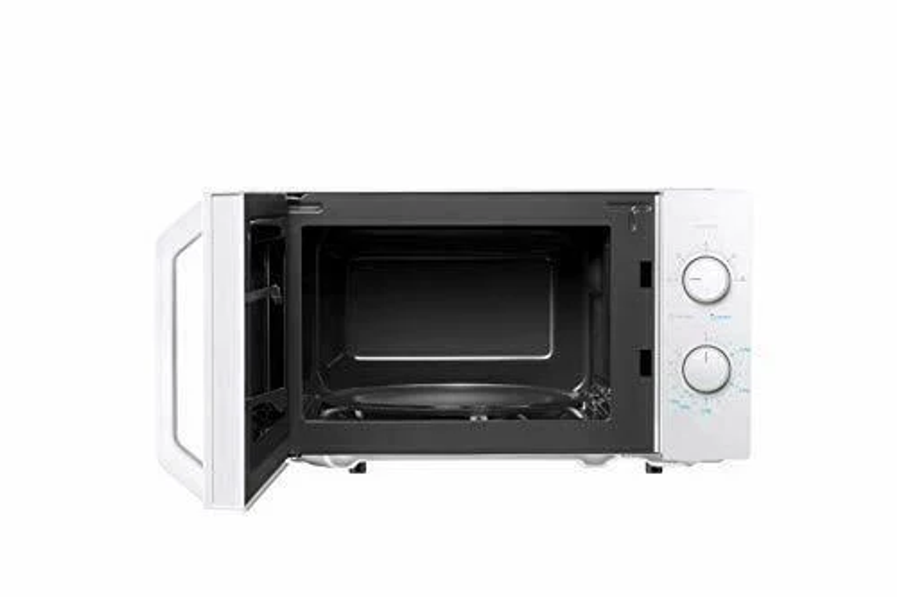 Un forno a microonde Samsung con porta e pannello di controllo neri, che mostra l'ora 12:00.