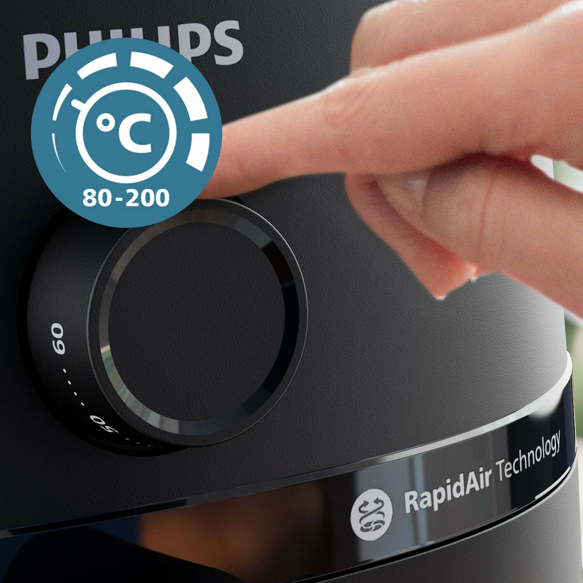 Frytkownica beztłuszczowa PHILIPS 1000 series NA120/00 Czarny