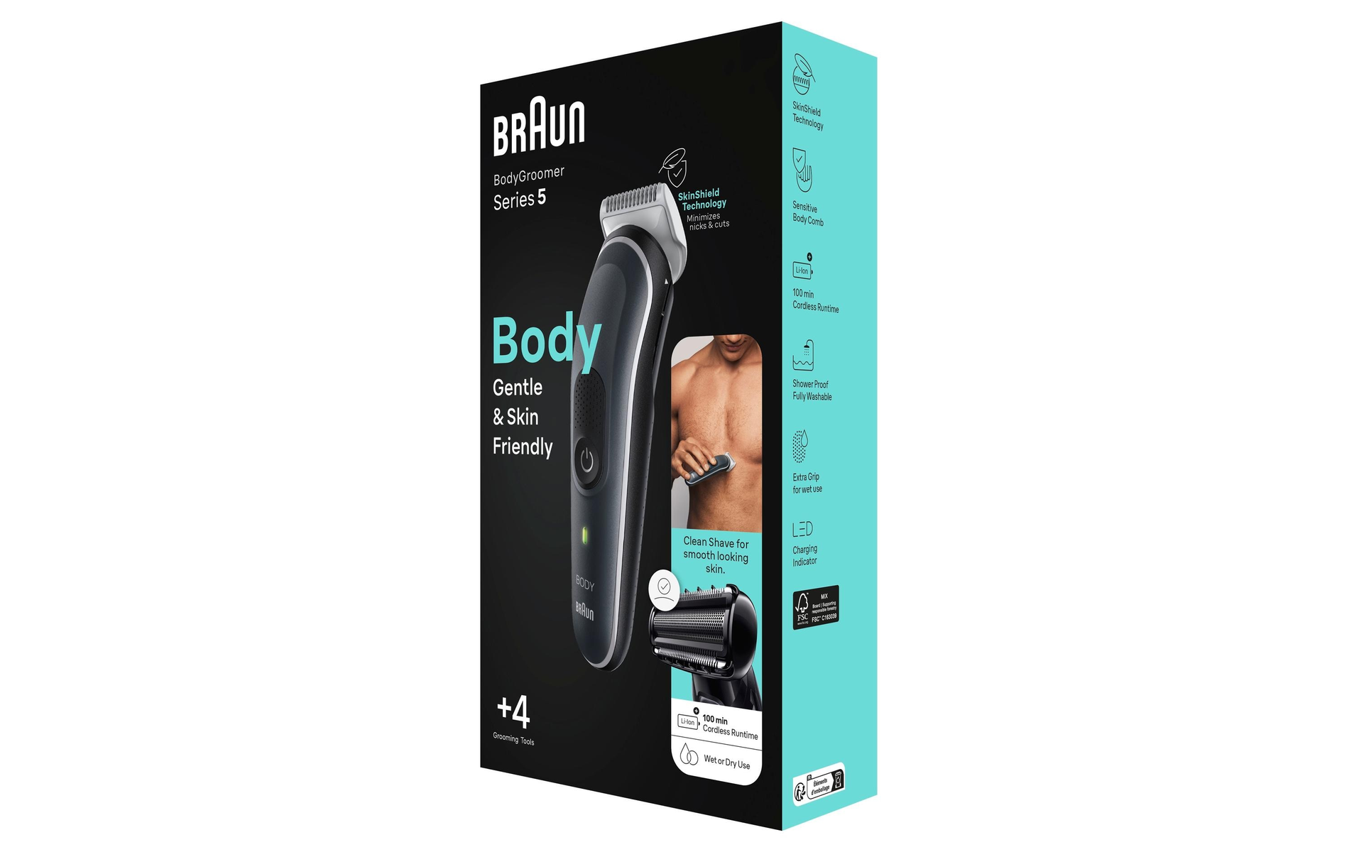 Afeitadora - BRAUN 4210201448617, 100 min, A prueba de agua, Negro