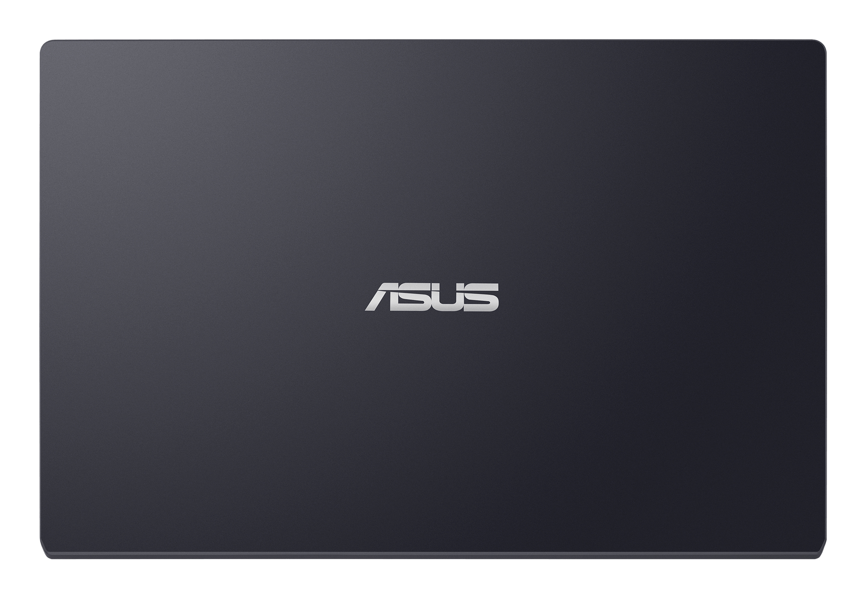 Portátil gris oscuro cerrado, con logo ASUS en la tapa, aislado.
