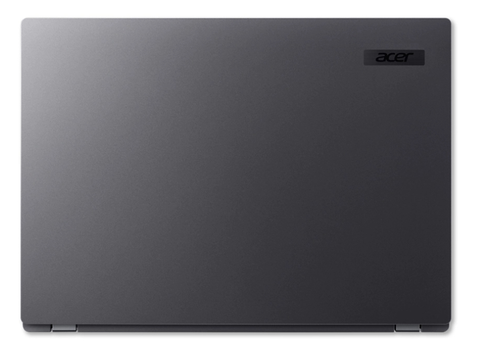 Laptop Acer, chiuso, grigio scuro, con logo Acer in alto a destra. Sfondo bianco.