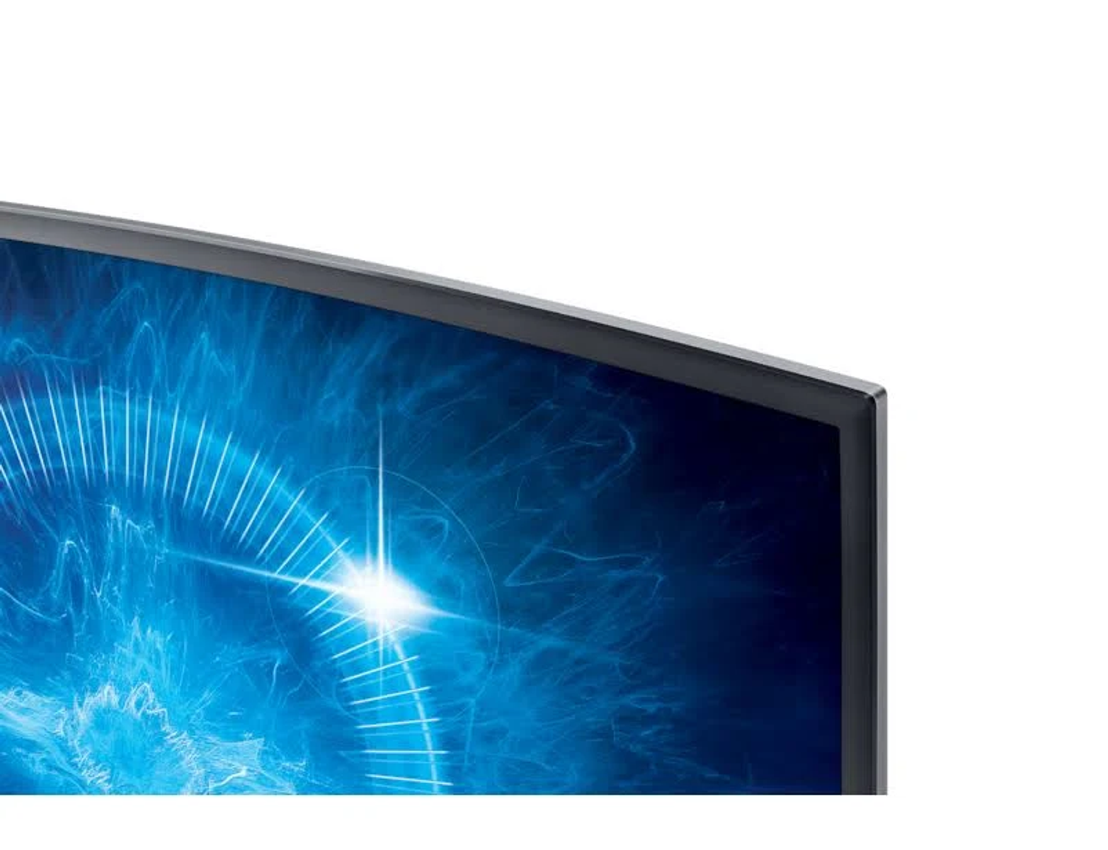Vista posteriore di un monitor Samsung, con pannello posteriore, marchio e supporto.