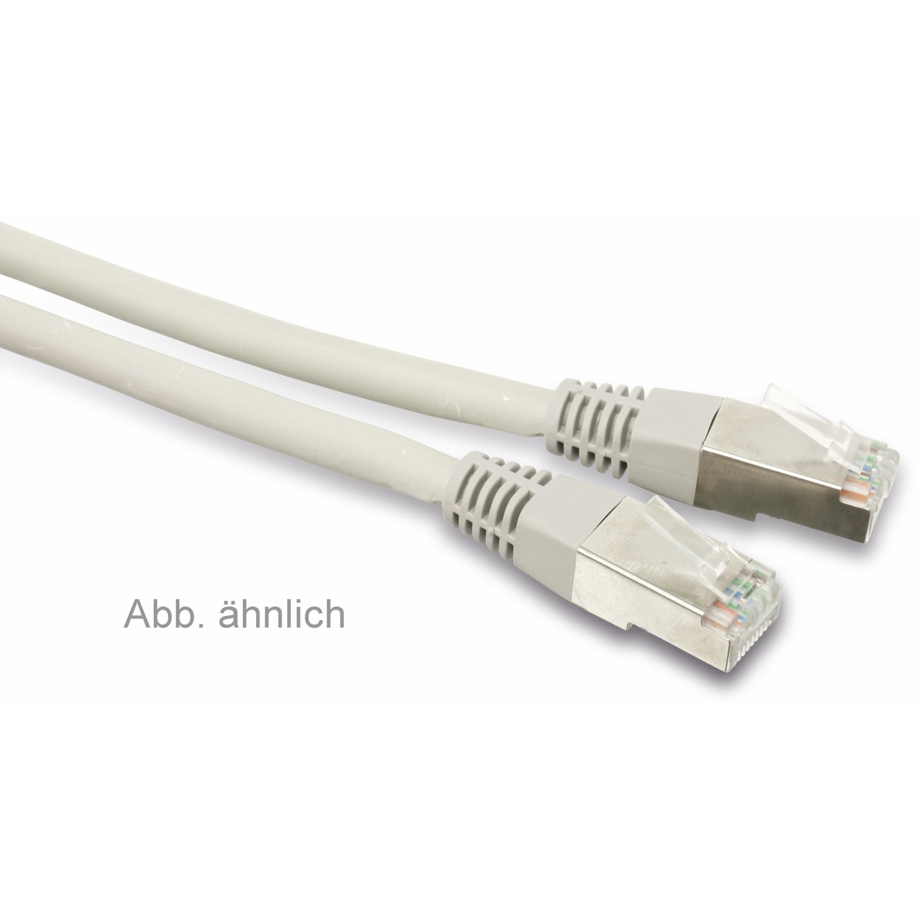 Dwa szare kable Ethernet z wtyczkami, na białym tle. Obecny tekst 'Abb. ähnlich'.