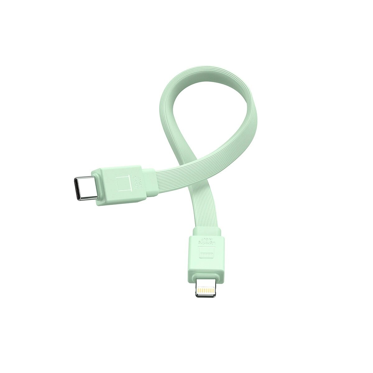 Minzgrünes USB-C-zu-Lightning-Ladekabel.