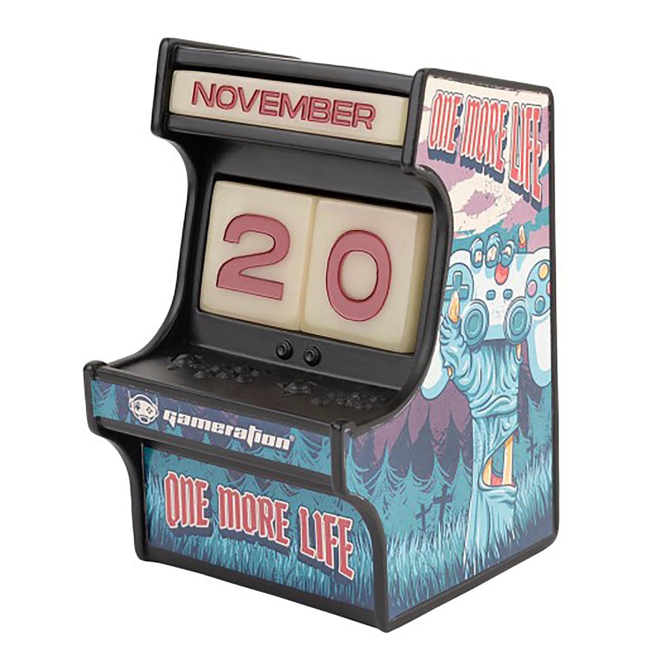 Ein Kalender im Arcade-Stil mit dem Datum 20. November.