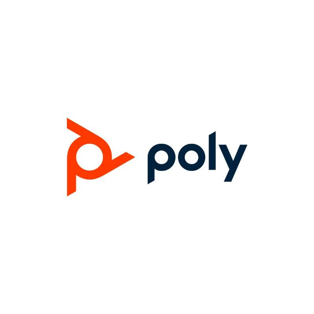 Logotipo de Poly, diseño naranja y blanco con la palabra poly.