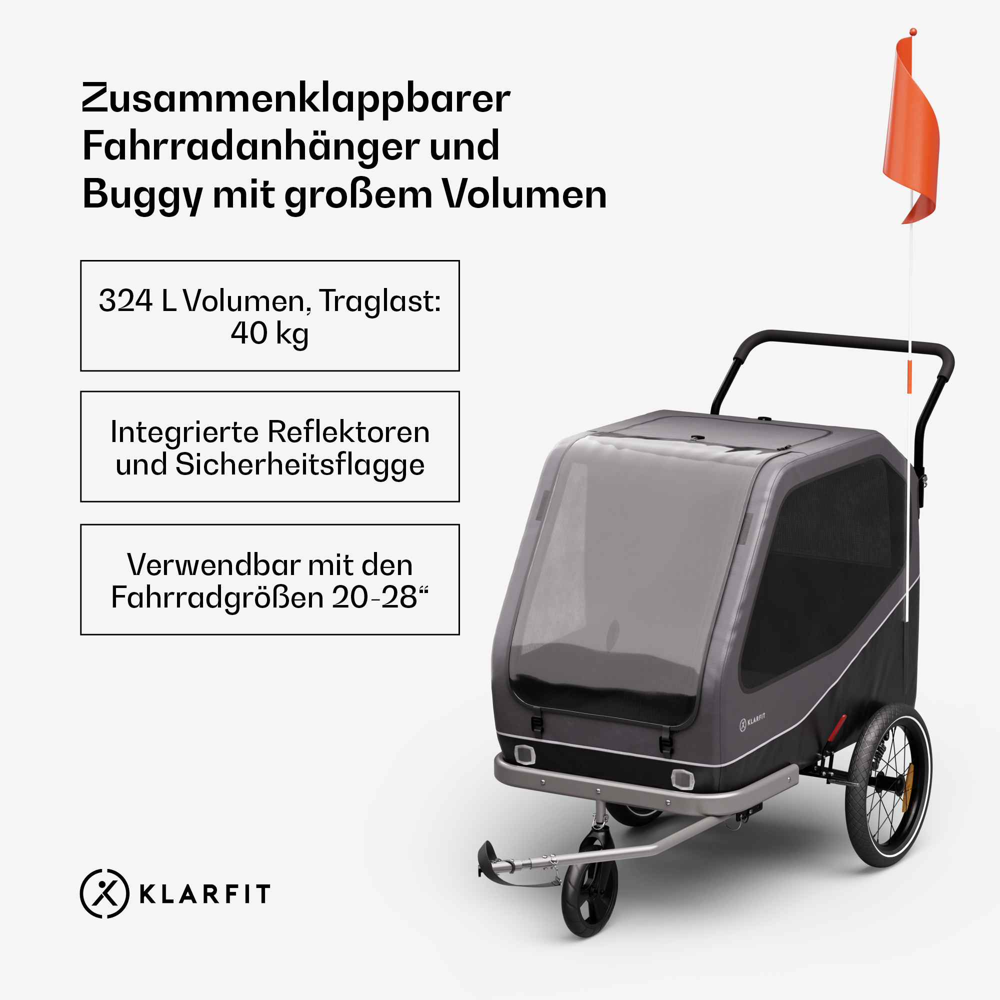 Ein pinkfarbener tragbarer Ventilator mit Clip, der auf einer weißen Oberfläche sitzt.