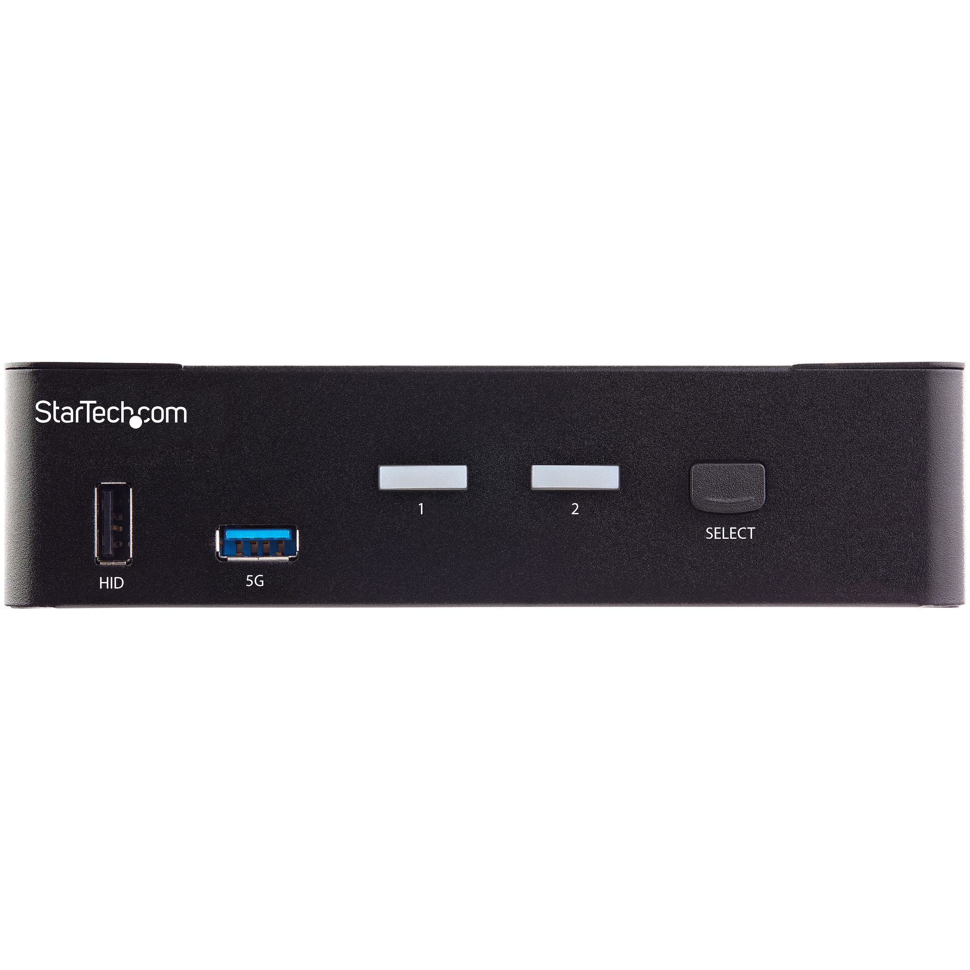 Conmutador USB StarTech.com negro con botones HID, 5G y selección.