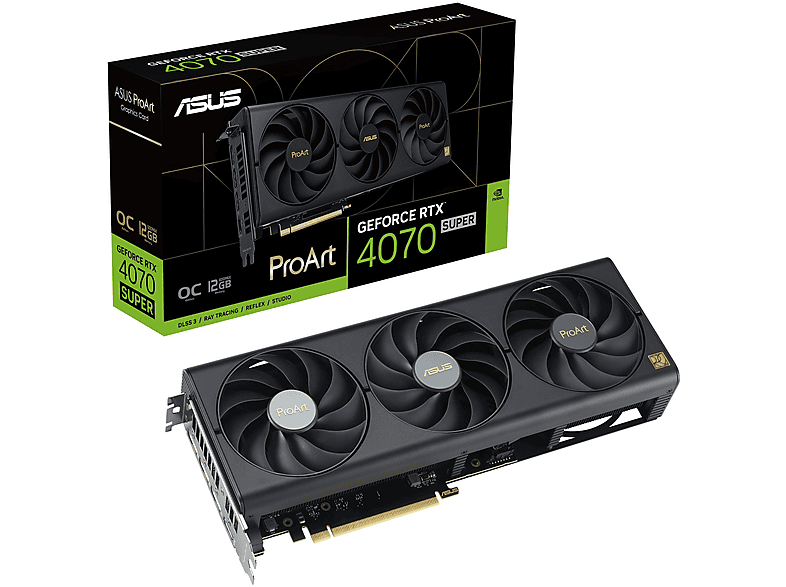 Tarjeta gráfica - ASUS ASUS ProArt -RTX4070S-O12G NVIDIA GeForce RTX 4070 SUPER 12 GB GDDR6X