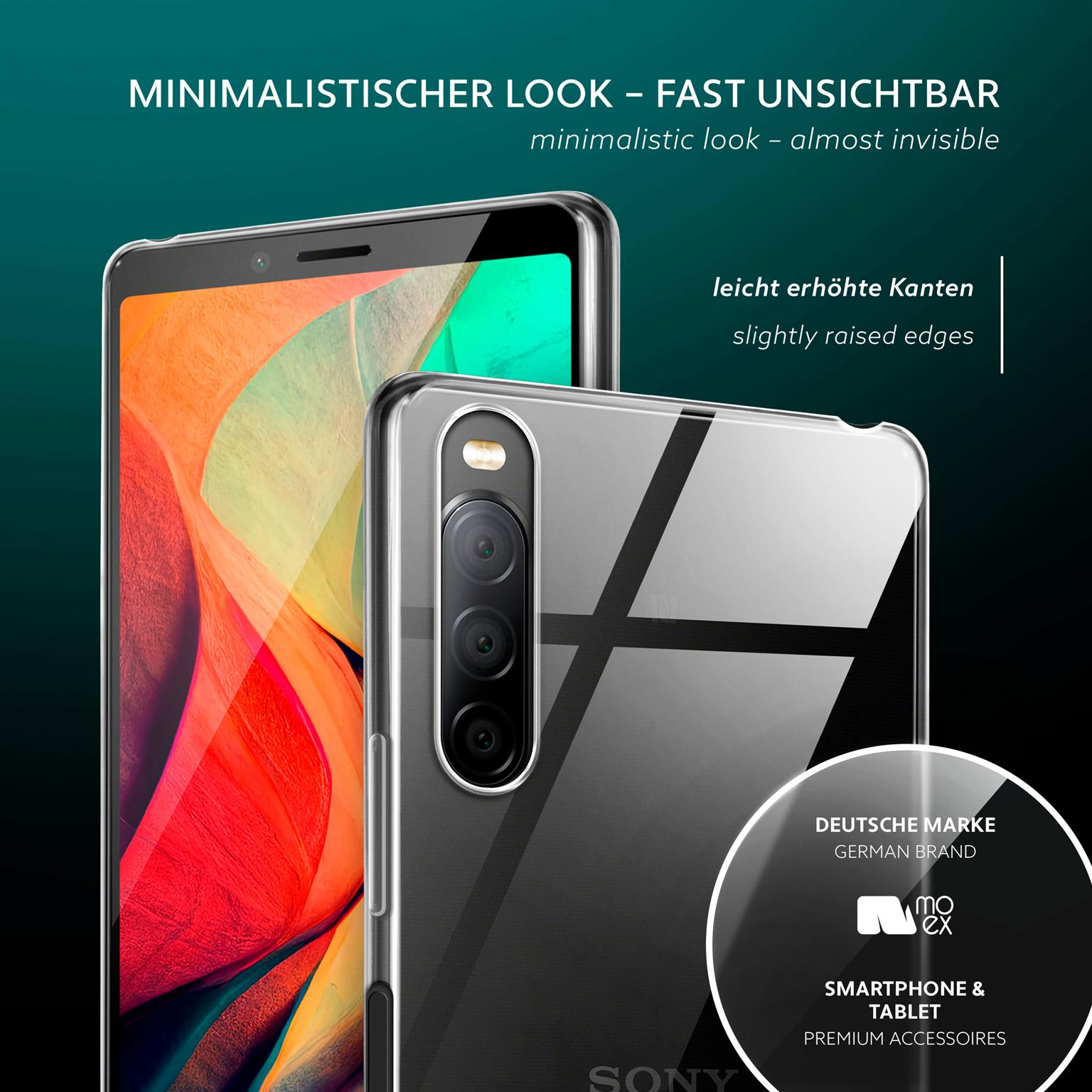 Zwei Telefone nebeneinander, ein durchsichtiges Gehäuse, das andere mit schwarzer Rückseite.