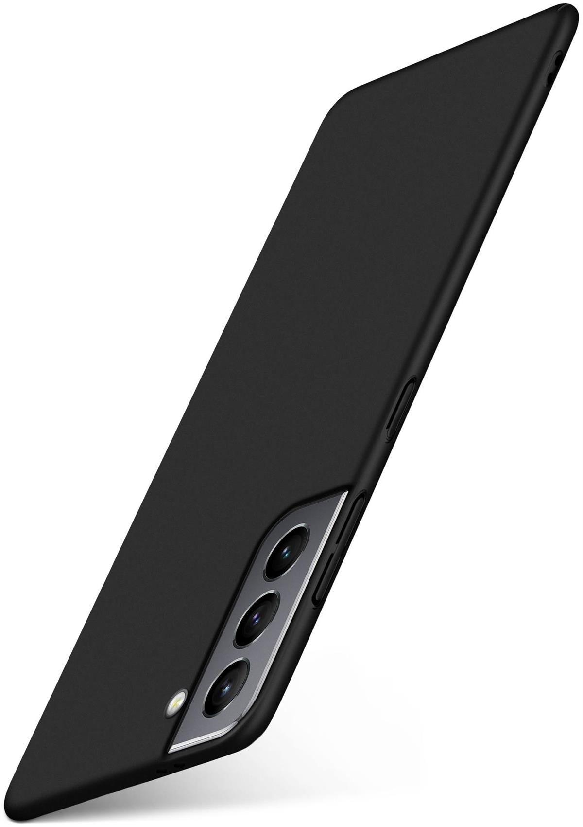 Schwarzes Telefon abgewinkelt. Es hat eine Kamera und ist hinten schlicht.