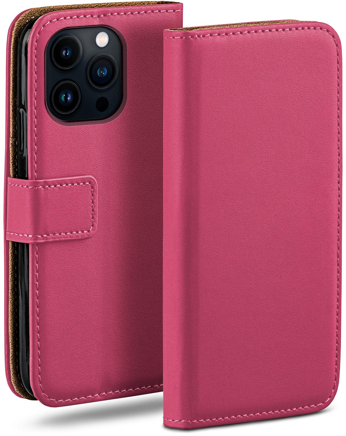 Rosa Handyhülle, offen, zeigt ein Handy. Geschlossene Hülle hat Magnetverschluss.