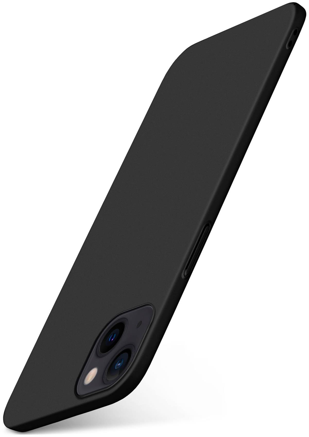 Eine schwarze Telefonhülle, abgewinkelt, zeigt die Kamera und Seiten.