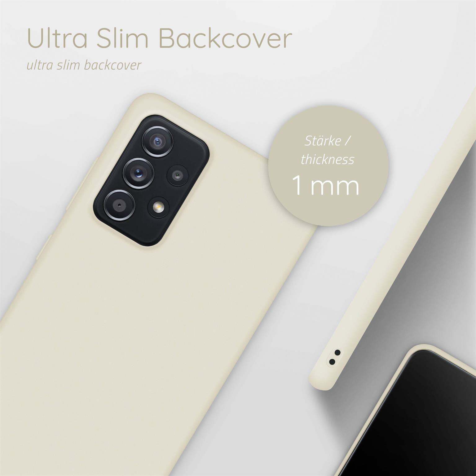 Eine Handyhülle und ein Telefon. Text auf der Hülle: ultra schlank und 1 mm.
