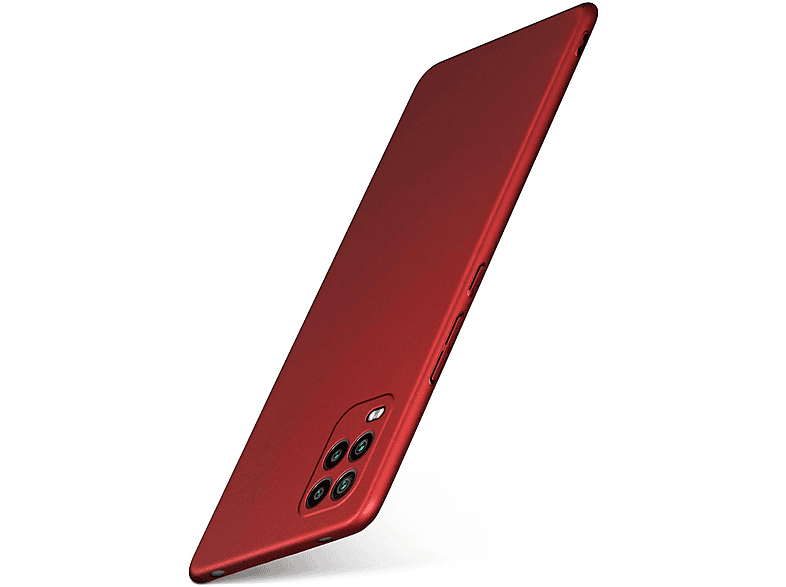 Moex Alpha Case Custodia Ultra Sottile Per Xiaomi Mi 10 Lite 5G - Cover Rigida Minimalista Con Protezione Fotocamera, Rosso Opaco