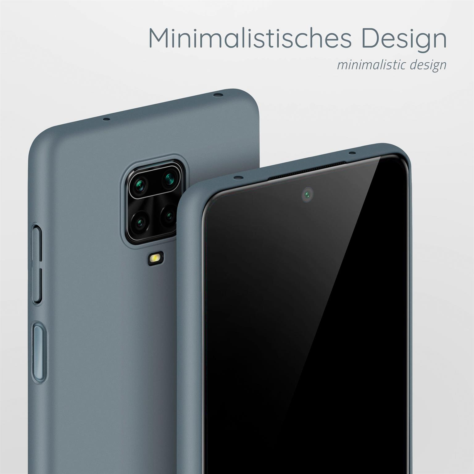 Zwei Handyhüllen, eine blaue, auf weißem Hintergrund.
