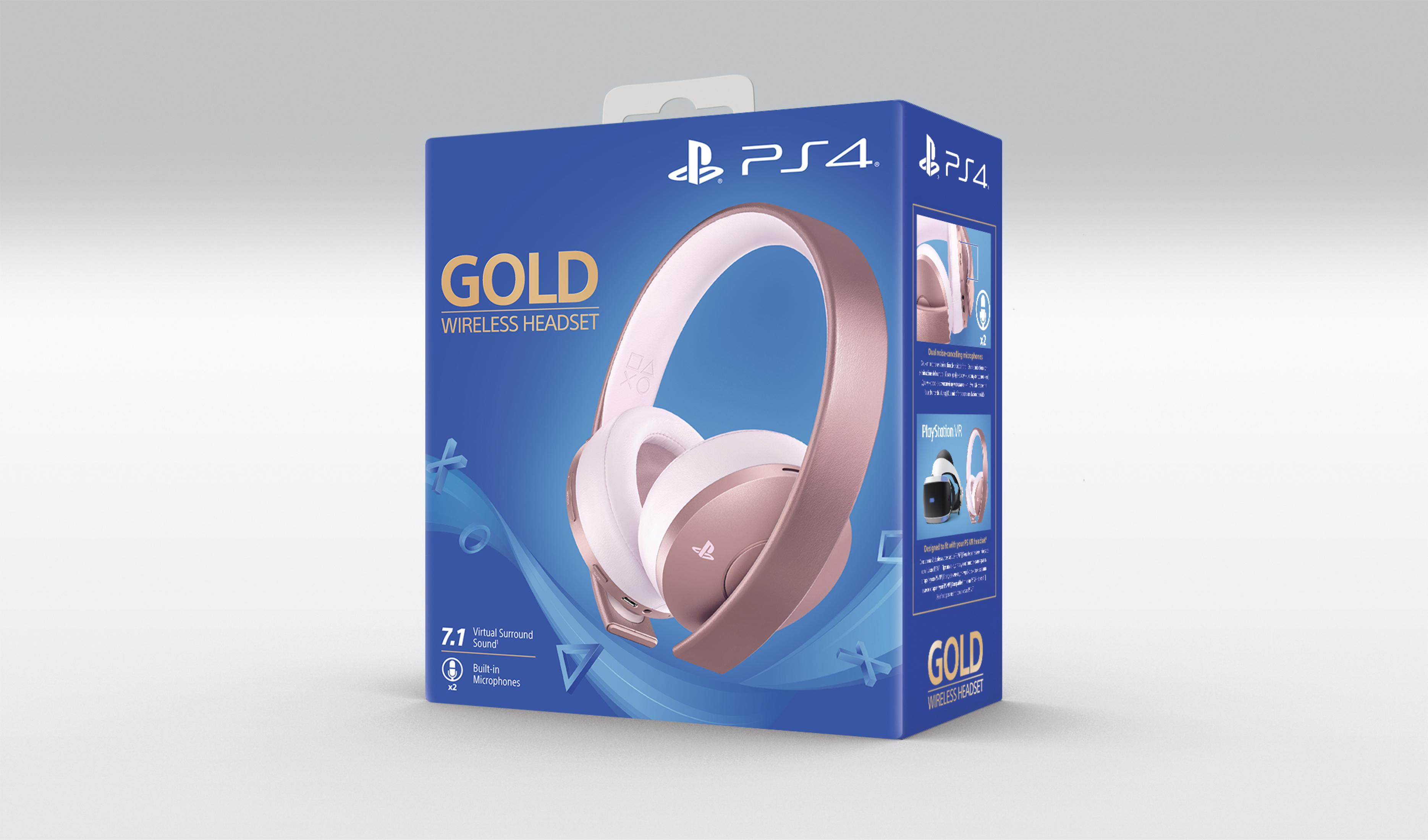 Auriculares gaming SONY 9969600 PS4 HEADSET ROSE GOLD, Circumaurales, Rosa